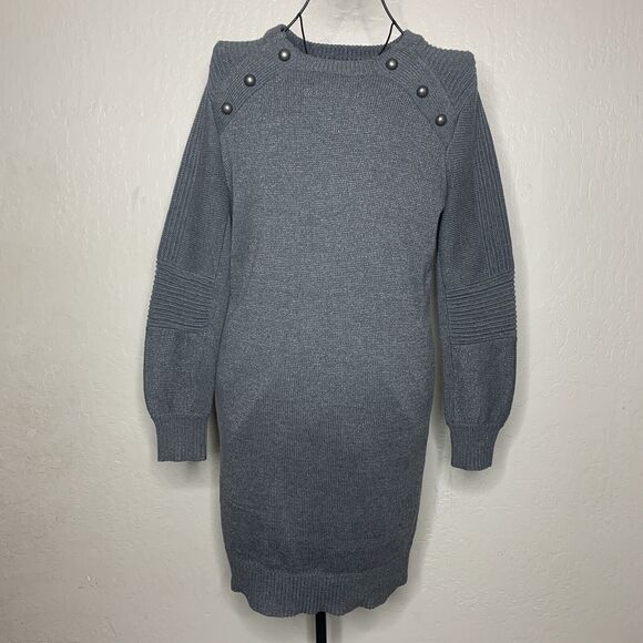 Rebecca Minkoff Janica Gray Metallic Sweater Dress Womens Size Small MSRP $228 - Picture 1 of 9
